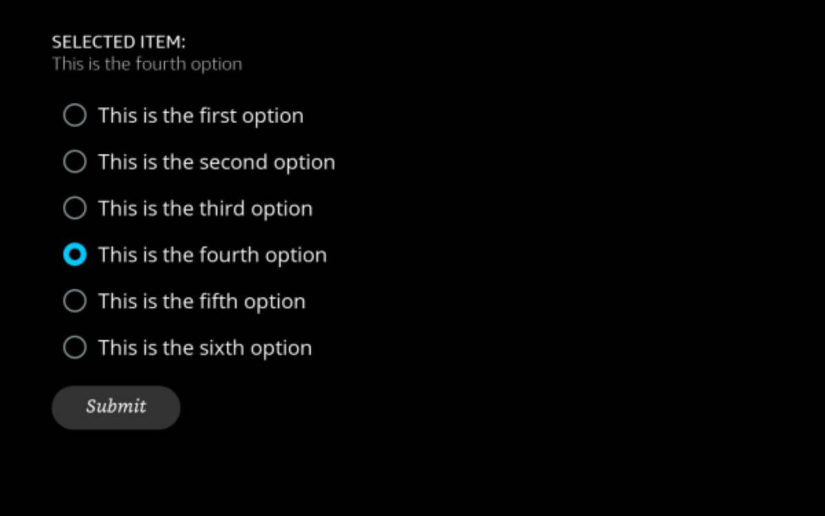 SelfContained Radio Button Group layout